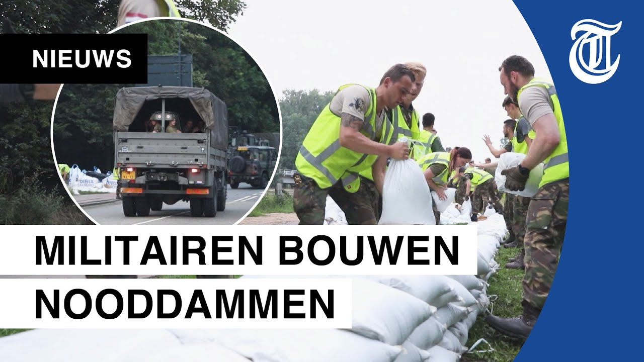 Defensie in actie: nooddammen in Roermond